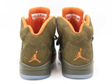 Nike Air Jordan 5 Retro In Army Olive & Solar Orange Size 11 Fw0925rzdu
