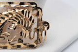 14k Yellow Gold Rectangle Dragon Pendant 2.4 Grams Eb0326lrxsa