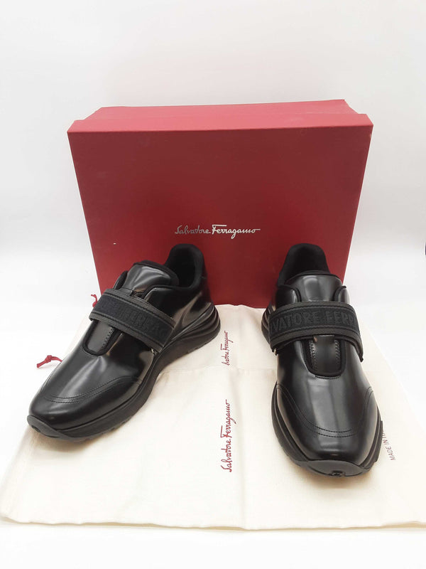 Salvatore Ferragamo Tommy Nero Black Leather Slip On Shoes Size 9m Do0825lxzde
