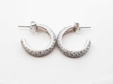 2.52 Cttw Pavé Diamond & 18k White Gold Half Hoop Stud Earrings 6.1 Grams Fw0626rzxdu