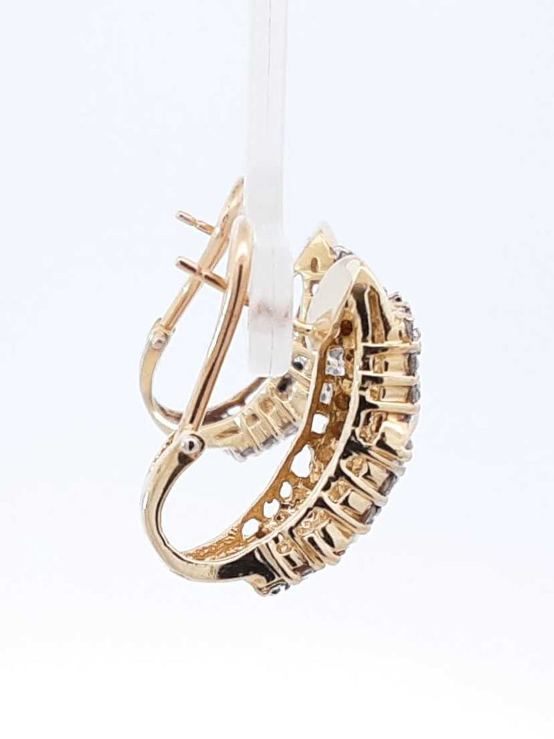 1.80 Cttw Diamond & 14k Yellow Gold J-hoop Earrings 9.4 Grams Fw0825przdu