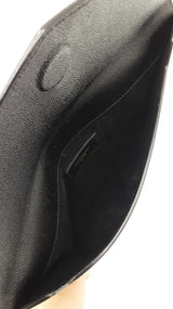 Yves Saint Laurent Uptown Envelope Pouch In Black Graine De Poudre Leather Fw0726orzdu
