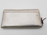 Kate Spade Larchmont Avenue Logo Metallic Silver Leather Wallet Do0425orde