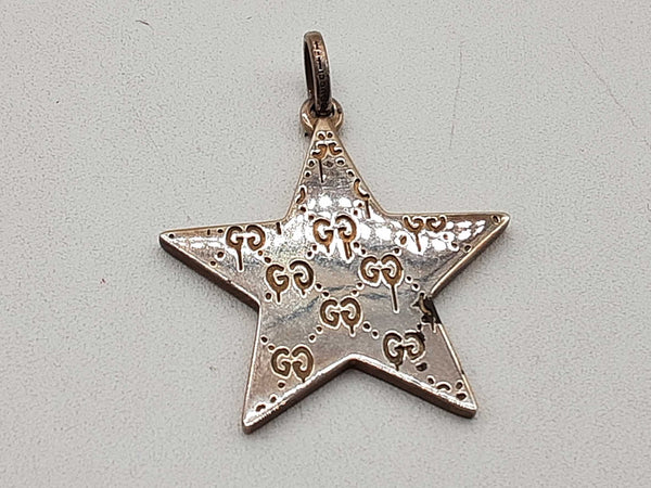 Gucci Ghost 0.925 Silver 5.8g Enamel Pink Star Pendant Do1124crde