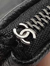 Chanel Medium Cosmetic Pouch In Iridescent Black Caviar Leather Fw1125prxdu