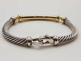 David Yurman Metro Cable 0.925 Silver 14k Yellow Gold 32.1g Bracelet 6.25 In Do0725rxzde