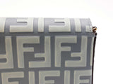 Fendi Diamonds Wallet With Chain In Two-tone Mercury Blue Ff Leather Fw0526prxdu