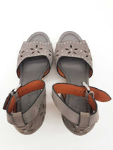 Coach Kelsi Gray Suede Espadrille Sandal Heels Size Eu 37.5 Do0425lxde