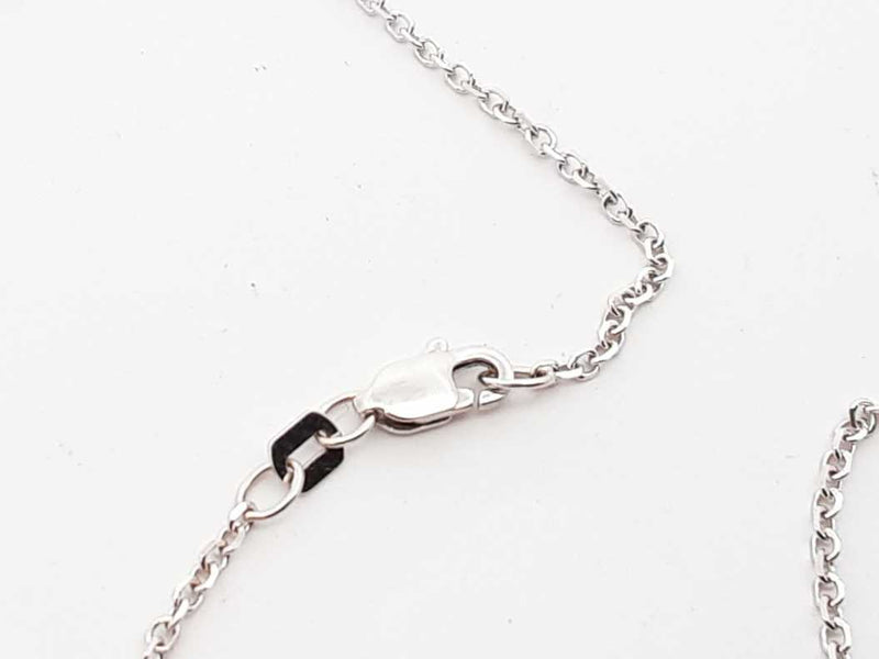 Diamond Pendant Necklace In White Gold 3.7 Grams 18 Inch Eb0824lixdu