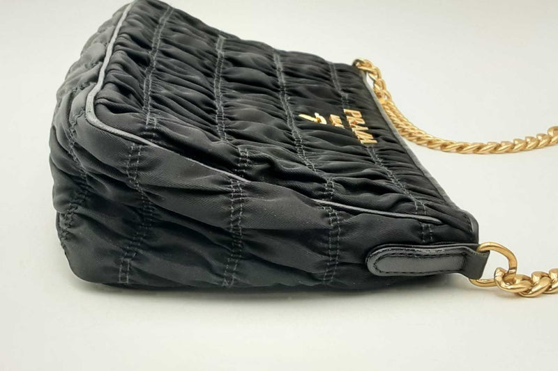 Prada Tessuto Nylon Gaufre Crossbody In Black Eb0425wxzsa