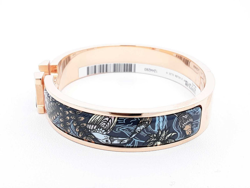 Hermès Clic H Sous Un Battement D'ailes Enamel Bracelet 6.5 Inch Fw1025orzdu