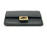 Fendi Baguette Card Holder Wallet In Black Nappa Leather Fw1025loxdu