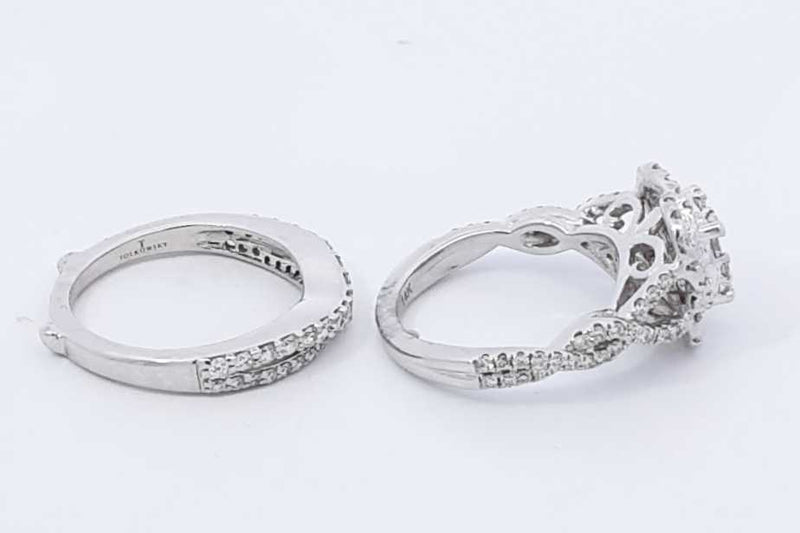 1.71ctw Diamond Wedding Set In 14k White Gold 7.3 Grams Size 4 Eb1125ixzdu