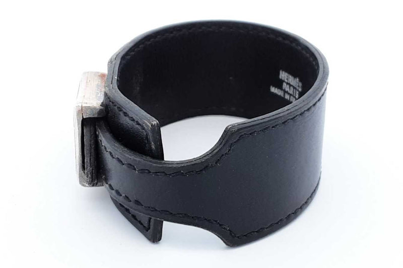 Hermes Black Leather Bracelet Eb1224lrxdu