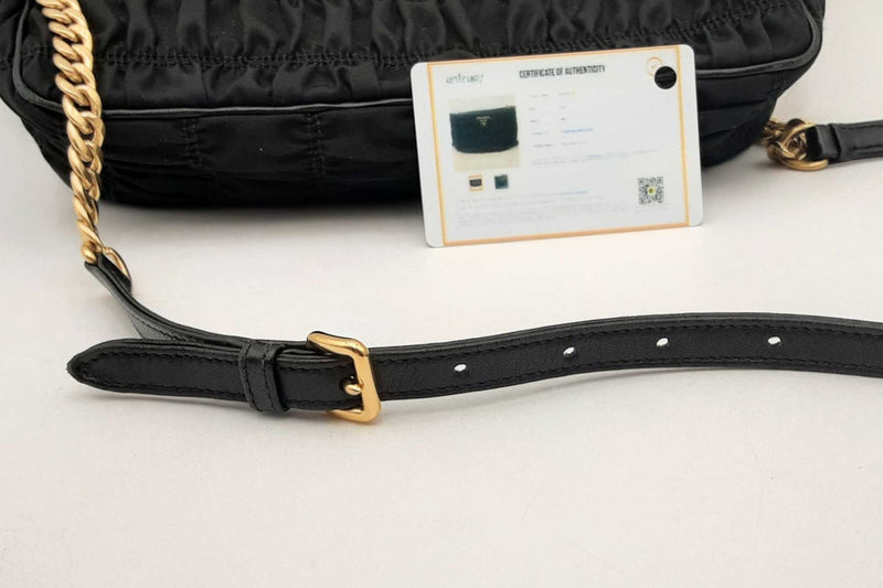 Prada Tessuto Nylon Gaufre Crossbody In Black Eb0425wxzsa