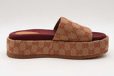 Gucci Gg Monogram Canvas Angelina Platform Sandals Size 39 Eb0226lrxsa