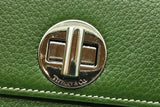 Tiffany & Co. Green Leather Turnlock Wallet With Chain Eb0626lrxde