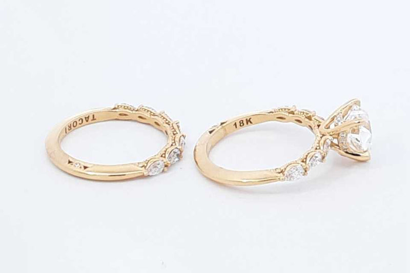 Tacori 2.14ctw Diamond Wedding Set 18k Yellow Gold 5.2 Grams Size 5 Eb1225oexzdu