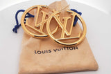 Louis Vuitton Louise Lv Circle Logo Gold Tone Hoop Earrings 23 Grams Eb0726oxzsa