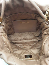 Chanel Mini 22 Beige Quilted Calfskin Leather Bucket Bag Do0525oxzxde