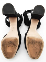 Miu Miu Black Suede Ankle Strap Platform Heels Size It 39 Do0625rxde