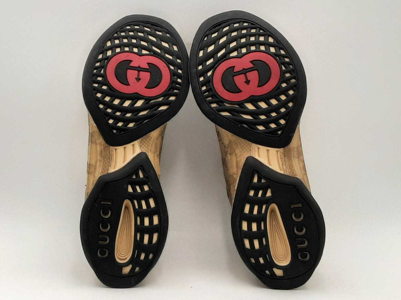 Gucci Run Beige Ebony Mongram Shoes Size 11 Aa1125lrzsa