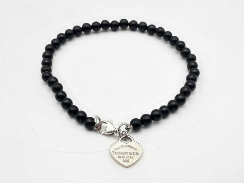 Tiffany & Co Return To Tiffany Black Onyx Bead Bracelet 7 Inch Sd0425lrzsa