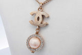 Chanel Cc Faux Pearl Pendant Necklace 8.5 Grams 24 Inch Eb0626opxdu