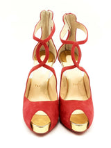 Christian Louboutin Red Suede Rosie Pumps Size 40 Eb0125lrxsa