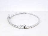 0.42 Cttw Diamond Floral Cluster Bangle Bracelet In 10k White Gold 8.2 Grams 7 Inch Fw0626pxzdu