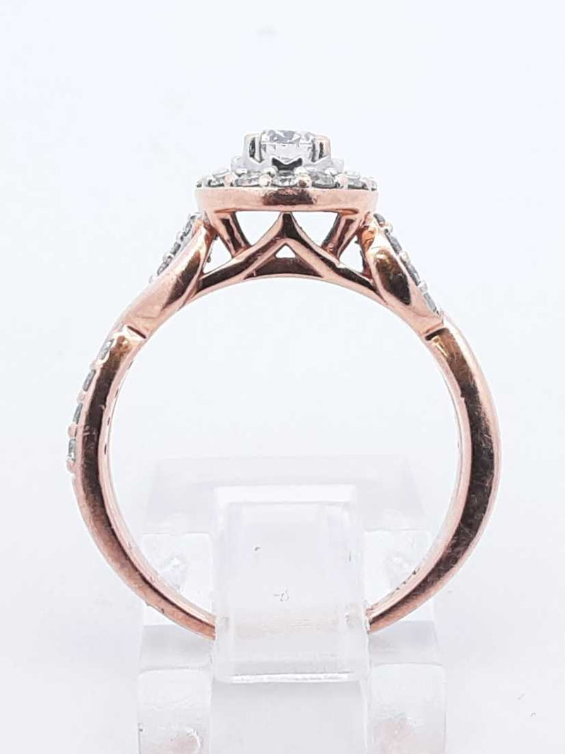 .22 Cttw 14k Rose Gold Cluster Ring 4.3 Grams Size 7 Fw0125ocrdu