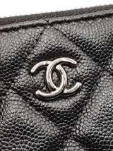 Chanel Medium Cosmetic Pouch In Iridescent Black Caviar Leather Fw1125prxdu