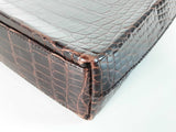 Prada Crocodile Embossed Mini Brown Handbag Sd0226izxde