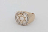 14k Yellow Gold Star Of David Ring With Diamonds 5.3 Grams Size 9.5 Eb1026worsa
