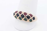 Ruby, Sapphire & Emerald Ring In 14k Yellow Gold 5 Grams Size 9.75 Eb0325lxzsa