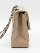 Chanel Mini Classic Flap Bag In Taupe Diamond-quilted Lambskin Fw0226lzxzdu
