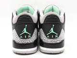 Nike Air Jordan 3 Retro "Green Glow" Black Leather Sneakers Size 11 Fw0825ezdu