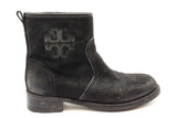 Tory Burch Simone Black Suede Ankle Boots Size 7.5 Eb1025crde
