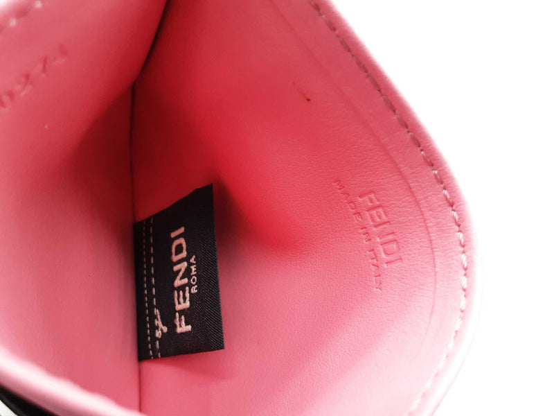 Fendi Monstro Black Pink Leather Card Holder Do1025rxde