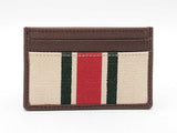 Gucci Web Card Holder Wallet In Beige Linen Fwlordu