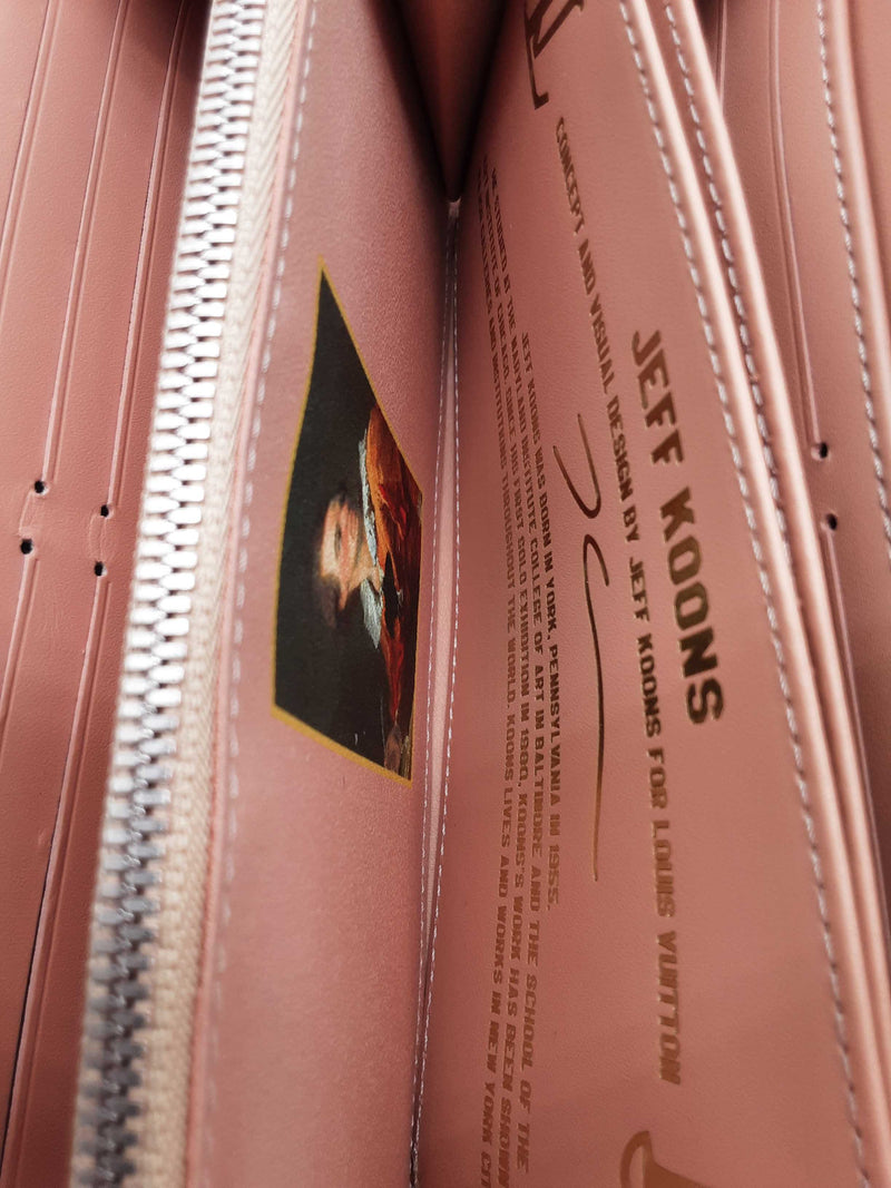 Louis Vuitton Jeff Koons Fragonard "Girl With Dog" Pink Zippy Wallet Do0325cxzde