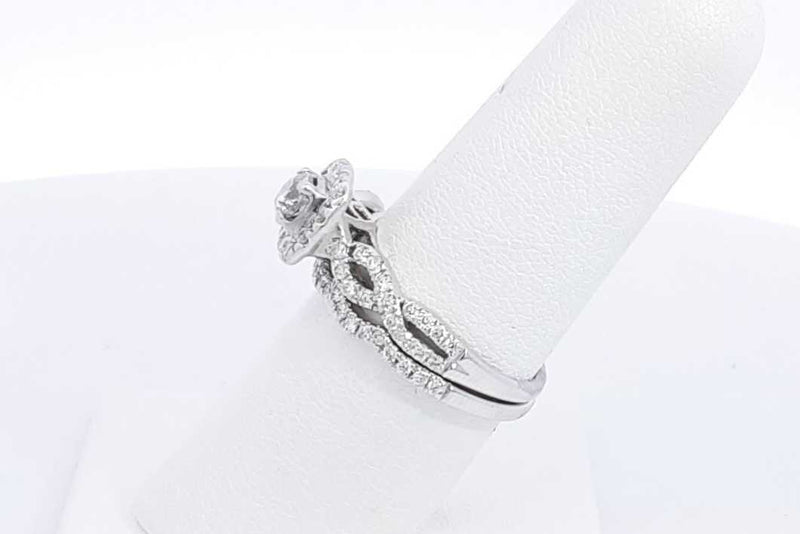 Approx. 0.94ctw Diamond Wedding Set In 14k White Gold 4.6g Size 7.5 Eb0924wxzsa