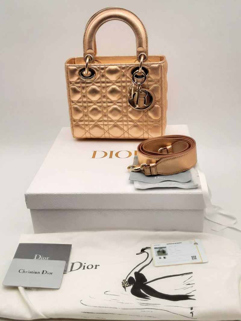 Christian Dior Lady Dior Metallic Top Handle Bag Eb1224oxxzsa