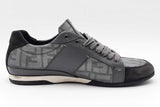 Fendi Zucca Grey Suede & Leather Sneakers Size 8.5 Eb1025crdu
