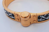 Hermes Balades Equestres Printed Enamel Hinged Bangle Bracelet 40.4g Eb0726oorde