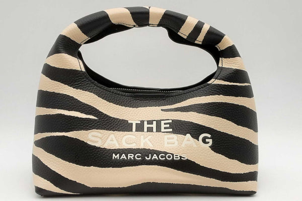 Marc Jacobs The Sack Bag In Zebra Stripe Style Black & White Leather Eb0225lxzsa