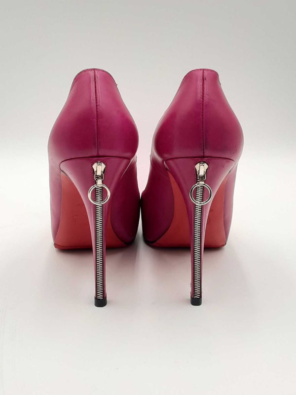 Christian Louboutin Rolando Cranberry Leather Pumps Size 40 Eb0523oxzsa