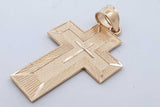 14k Yellow Gold Padre Nuestro Prayer Cross Pendant 1.5 Grams Eb0426iide