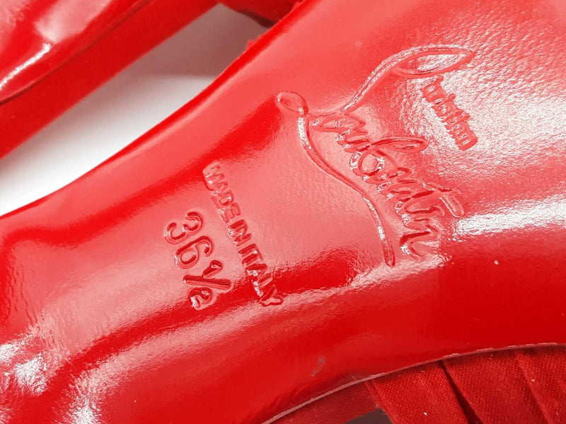 Christian Louboutin Nicol Is Back Red Satin Heels Size Eu 36.5 Do0525lxzde