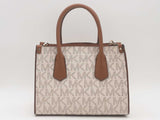 Michael Kors Sheila Small Satchel Logo Print Vanilla Aa0726lzxsa